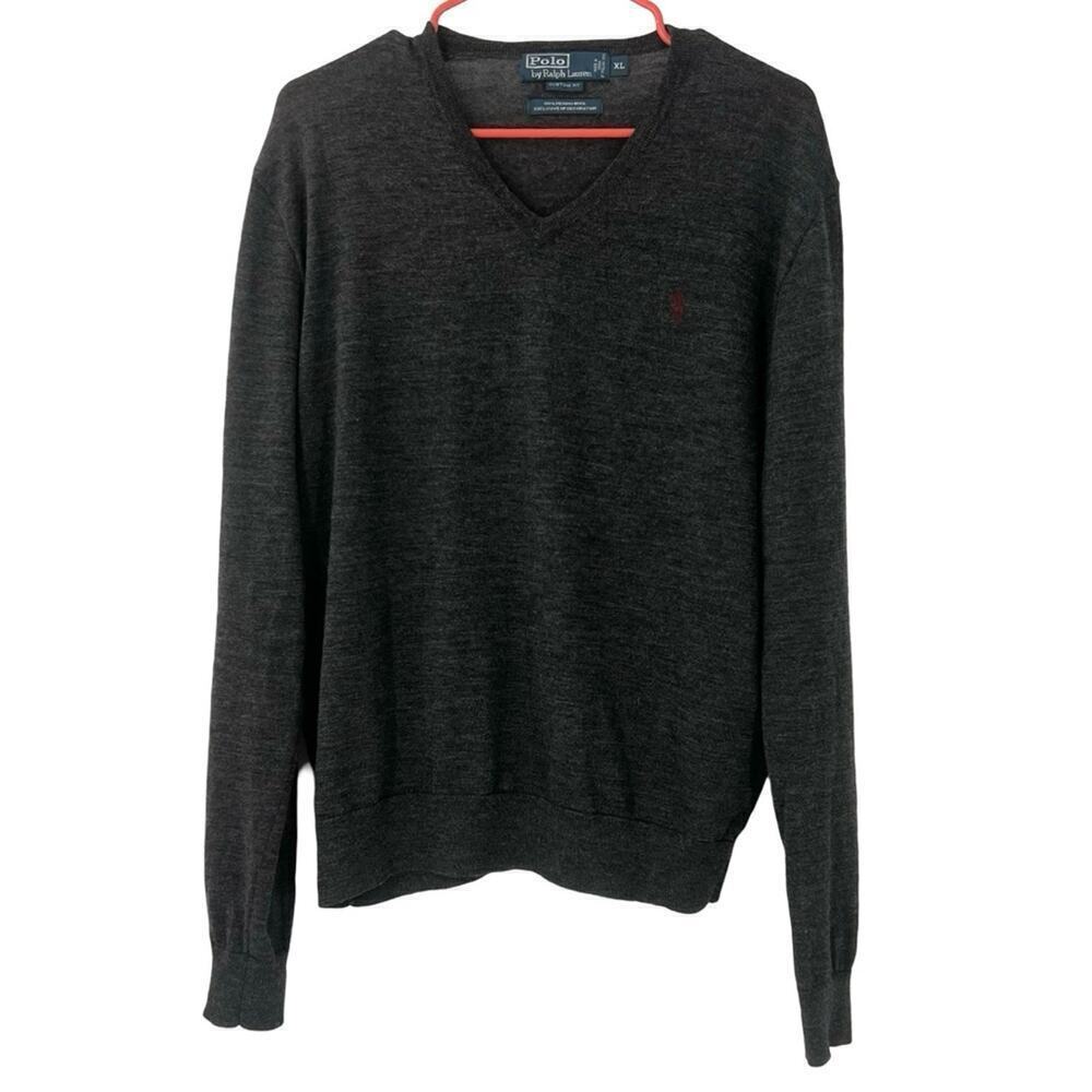Polo Ralph Lauren 100% Merino Wool V-Neck Pullover Sweater Sz XL